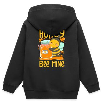 Honigbiene liebt ihren Honig - Kinder Premium Organic Zip Hoodie - Schwarz - Hinten - AI Model Kid Male (0cm)