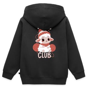 Wool Club - Kids Premium Organic Zip-up Hoodie - black - Back - AI Model Kid Male (0cm)
