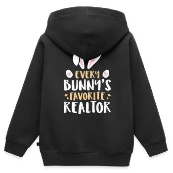Immobilienmakler - Kinder Premium Organic Zip Hoodie - Schwarz - Hinten - AI Model Kid Male (0cm)