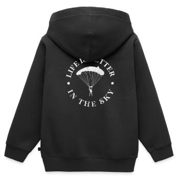 Skydive - Sweat Premium à capuche zippé enfant bio - noir - Dos - AI Model Kid Male (0cm)