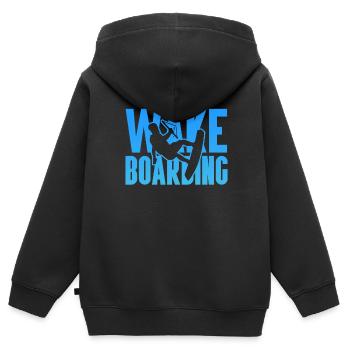 Wakeboard Wakeboarder Wakeboard Cadeau - Sweat Premium à capuche zippé enfant bio - noir - Dos - AI Model Kid Male (0cm)