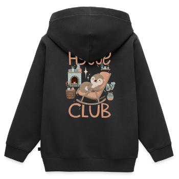 Hygge Club - Kids Premium Organic Zip-up Hoodie - black - Back - AI Model Kid Male (0cm)
