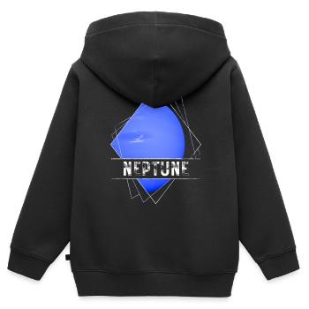 Planète Neptune - Sweat Premium à capuche zippé enfant bio - noir - Dos - AI Model Kid Male (0cm)