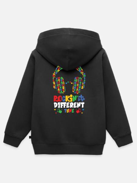 Autismus Awareness Day Autist Geschenk - Premium børne zip-hættetrøje økologisk - sort