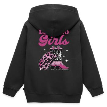 Junggesellin Jungesellinnenabschied Braut - Kinder Premium Organic Zip Hoodie - Schwarz - Hinten - AI Model Kid Male (0cm)