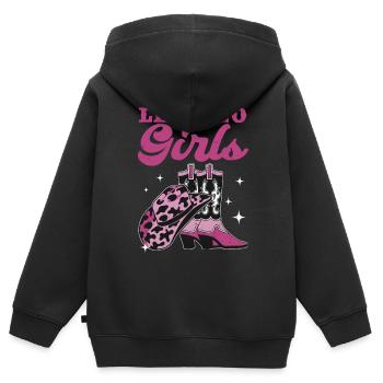Junggesellin - Kinder Premium Organic Zip Hoodie - Schwarz - Hinten - AI Model Kid Male (0cm)