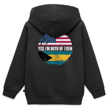 Bahamas - Kinder Premium Organic Zip Hoodie - Schwarz - Hinten - AI Model Kid Male (0cm)