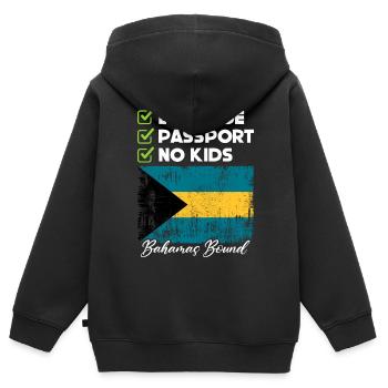 Bahamas Caribbean Island Atlantic Summer Gift - Kids Premium Organic Zip-up Hoodie - black - Back - AI Model Kid Male (0cm)
