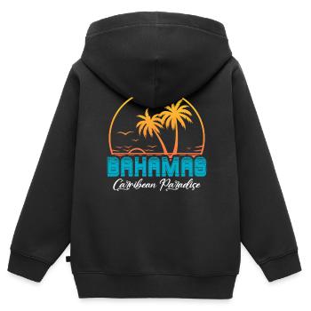 Bahamas Caribbean Island Atlantic Summer Gift - Kids Premium Organic Zip-up Hoodie - black - Back - AI Model Kid Male (0cm)