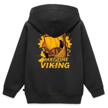 Part Time Viking - Kids Premium Organic Zip-up Hoodie - black - Back - AI Model Kid Male (0cm)