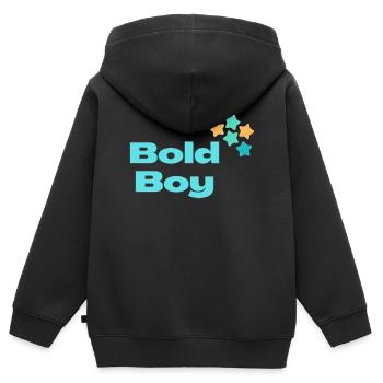 Bold Boy with Stars - Kids Premium Organic Zip-up Hoodie - black - Back - AI Model Kid Male (0cm)
