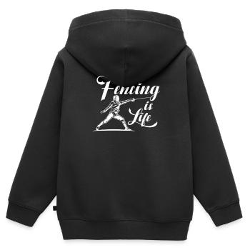 Fencing Sword Sabre Epee Fencing Gift - Kids Premium Organic Zip-up Hoodie - black - Back - AI Model Kid Male (0cm)