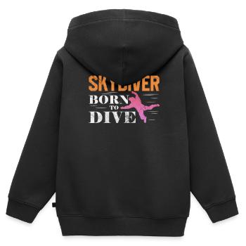 Skydive - Sweat Premium à capuche zippé enfant bio - noir - Dos - AI Model Kid Male (0cm)