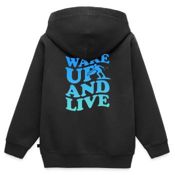 Wakeboard Wakeboarder Wakeboard Cadeau - Sweat Premium à capuche zippé enfant bio - noir - Dos - AI Model Kid Male (0cm)