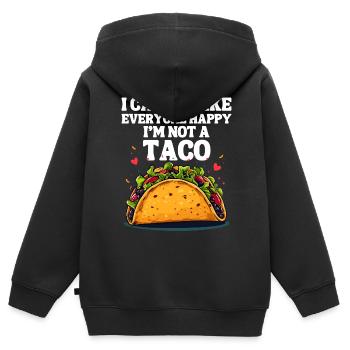 Taco Mexique Salsa Délicieux Restauration rapide Tortilla heureuse - Sweat Premium à capuche zippé enfant bio - noir - Dos - AI Model Kid Male (0cm)