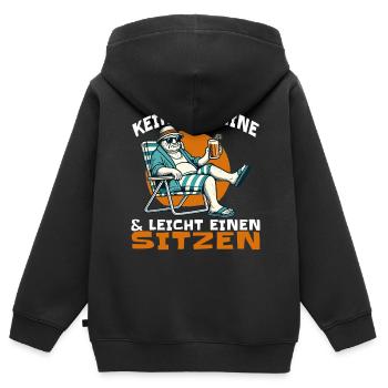 Keine Termine und leicht einen sitzen - Kinder Premium Organic Zip Hoodie - Schwarz - Hinten - AI Model Kid Male (0cm)