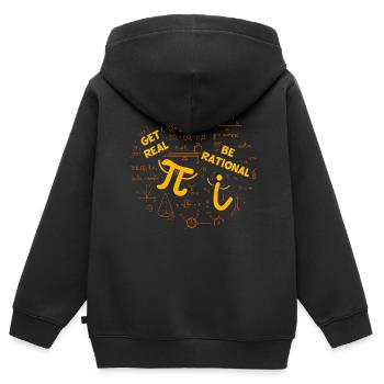 Mathe-Humor – Pi vs. imaginäre Zahl - Kinder Premium Organic Zip Hoodie - Schwarz - Hinten - AI Model Kid Male (0cm)