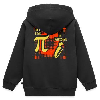 Mathe-Humor – Pi vs. imaginäre Zahl - Kinder Premium Organic Zip Hoodie - Schwarz - Hinten - AI Model Kid Male (0cm)