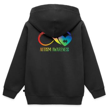 Autismus Awareness Day Autist Geschenk - Kinder Premium Organic Zip Hoodie - Schwarz - Hinten - AI Model Kid Male (0cm)