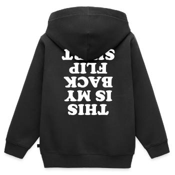 Backflip Salto Akrobatik Parkour Turnen Geschenk - Kinder Premium Organic Zip Hoodie - Schwarz - Hinten - AI Model Kid Male (0cm)