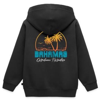 Bahamas - Kinder Premium Organic Zip Hoodie - Schwarz - Hinten - AI Model Kid Male (0cm)