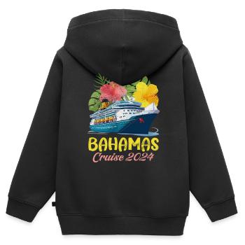 Bahamas - Kinder Premium Organic Zip Hoodie - Schwarz - Hinten - AI Model Kid Male (0cm)