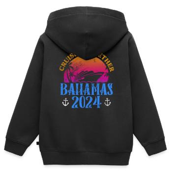 Bahamas - Kinder Premium Organic Zip Hoodie - Schwarz - Hinten - AI Model Kid Male (0cm)