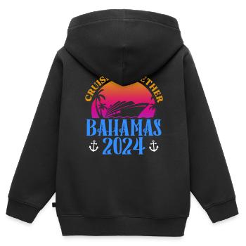 Bahamas Caribbean Island Atlantic Summer Gift - Kids Premium Organic Zip-up Hoodie - black - Back - AI Model Kid Male (0cm)