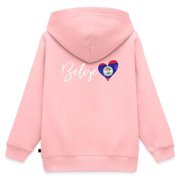 Belize - Kinder Premium Organic Zip Hoodie - Rosa - Hinten - AI Model Kid Female (0cm)