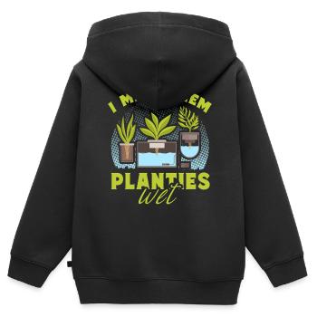 Ich mache sie nass - Kinder Premium Organic Zip Hoodie - Schwarz - Hinten - AI Model Kid Male (0cm)