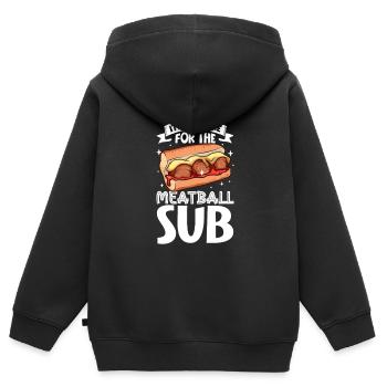 Nur hier für das Meatball Sub - Kinder Premium Organic Zip Hoodie - Schwarz - Hinten - AI Model Kid Male (0cm)
