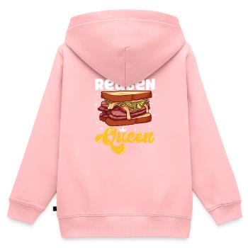 Reuben Queen - Kinder Premium Organic Zip Hoodie - Rosa - Hinten - AI Model Kid Female (0cm)