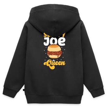 Joe Queen bâclé - Sweat Premium à capuche zippé enfant bio - noir - Dos - AI Model Kid Male (0cm)
