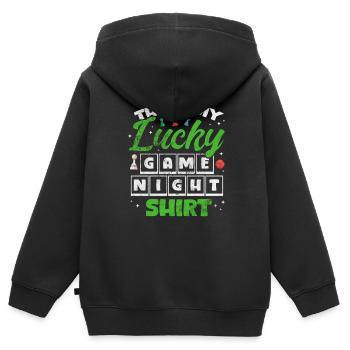 Brettspiel - Kinder Premium Organic Zip Hoodie - Schwarz - Hinten - AI Model Kid Male (0cm)