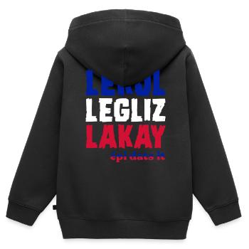 Vacances Haïti Caraïbes - Sweat Premium à capuche zippé enfant bio - noir - Dos - AI Model Kid Male (0cm)