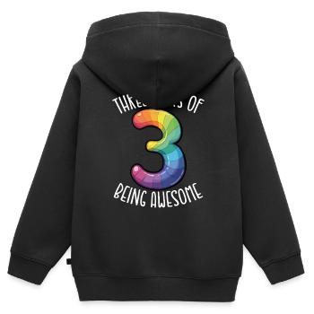 Trois années au cours desquelles nous sommes formidables 3. - Sweat Premium à capuche zippé enfant bio - noir - Dos - AI Model Kid Male (0cm)