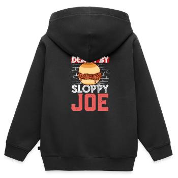 Mort par Sloppy Joe - Sweat Premium à capuche zippé enfant bio - noir - Dos - AI Model Kid Male (0cm)