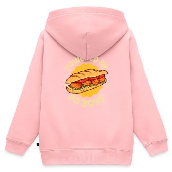 Powered by Po' Boy - Kinder Premium Organic Zip Hoodie - Rosa - Hinten - AI Model Kid Female (0cm)