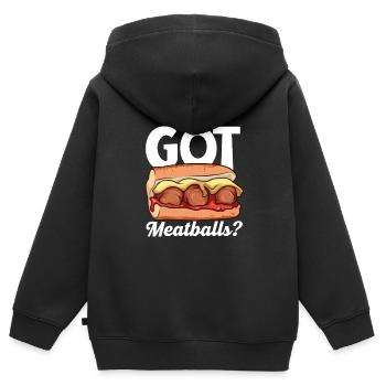 Hast du Fleischbällchen? - Meatball Sub - Kinder Premium Organic Zip Hoodie - Schwarz - Hinten - AI Model Kid Male (0cm)