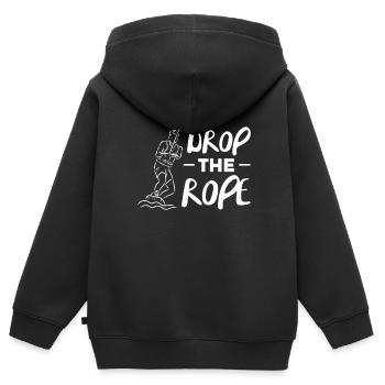 Wakeboard Wakeboarder Wakeboard Cadeau - Sweat Premium à capuche zippé enfant bio - noir - Dos - AI Model Kid Male (0cm)