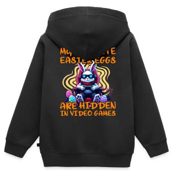Meine Lieblings-Easter Eggs sind in Videospielen versteckt - Kinder Premium Organic Zip Hoodie - Schwarz - Hinten - AI Model Kid Male (0cm)