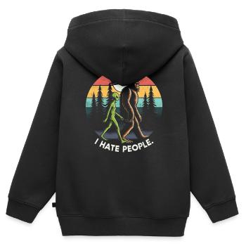 Alien - Kinder Premium Organic Zip Hoodie - Schwarz - Hinten - AI Model Kid Male (0cm)