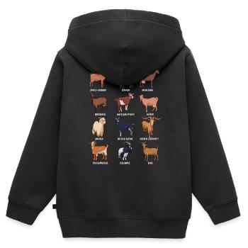 Verschiedene Kawaii Ziegen - Kinder Premium Organic Zip Hoodie - Schwarz - Hinten - AI Model Kid Male (0cm)