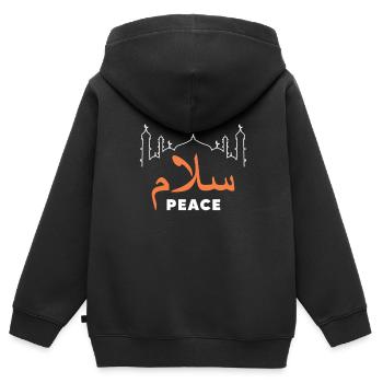 Musulman Islam Allah Ramadan Kareem Cadeau - Sweat Premium à capuche zippé enfant bio - noir - Dos - AI Model Kid Male (0cm)
