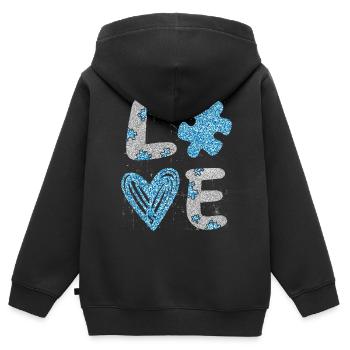 Autismus - Kinder Premium Organic Zip Hoodie - Schwarz - Hinten - AI Model Kid Male (0cm)