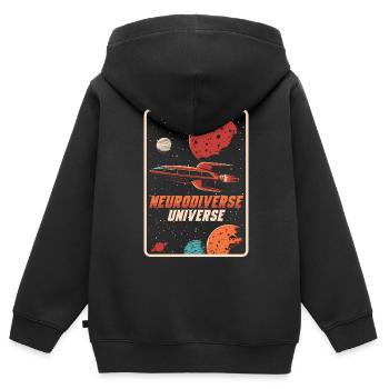 Autismus Awareness Day Autist Geschenk - Kinder Premium Organic Zip Hoodie - Schwarz - Hinten - AI Model Kid Male (0cm)
