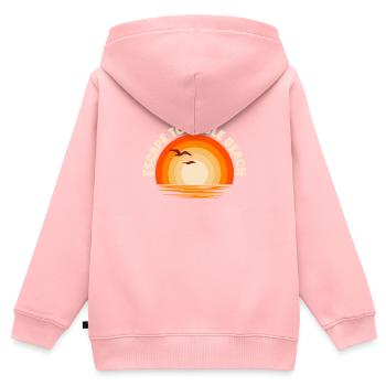 Je fuis vers Cable Beach - Sweat Premium à capuche zippé enfant bio - rose - Dos - AI Model Kid Female (0cm)