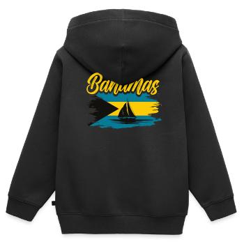 Bahamas Caribbean Island Atlantic Summer Gift - Kids Premium Organic Zip-up Hoodie - black - Back - AI Model Kid Male (0cm)