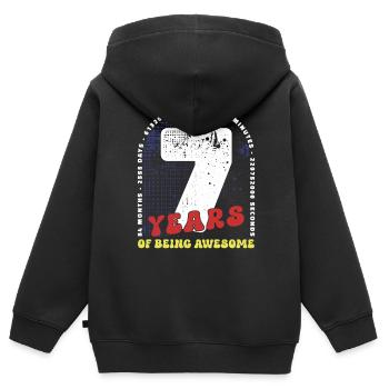 7 Jahre Geburtstag Monate Tage Stunden Minuten - Kinder Premium Organic Zip Hoodie - Schwarz - Hinten - AI Model Kid Male (0cm)