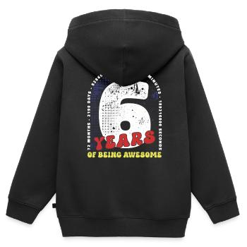6 Years Birthday Months Days Hours Minutes - Kids Premium Organic Zip-up Hoodie - black - Back - AI Model Kid Male (0cm)